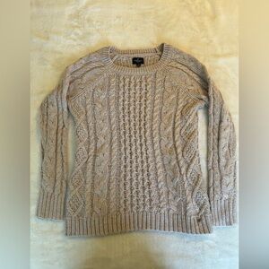Cable Knit Beige and Light Pink Sweater